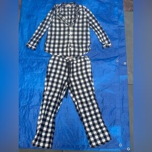 LOFT ladies, black and White Checkered Pajama Set